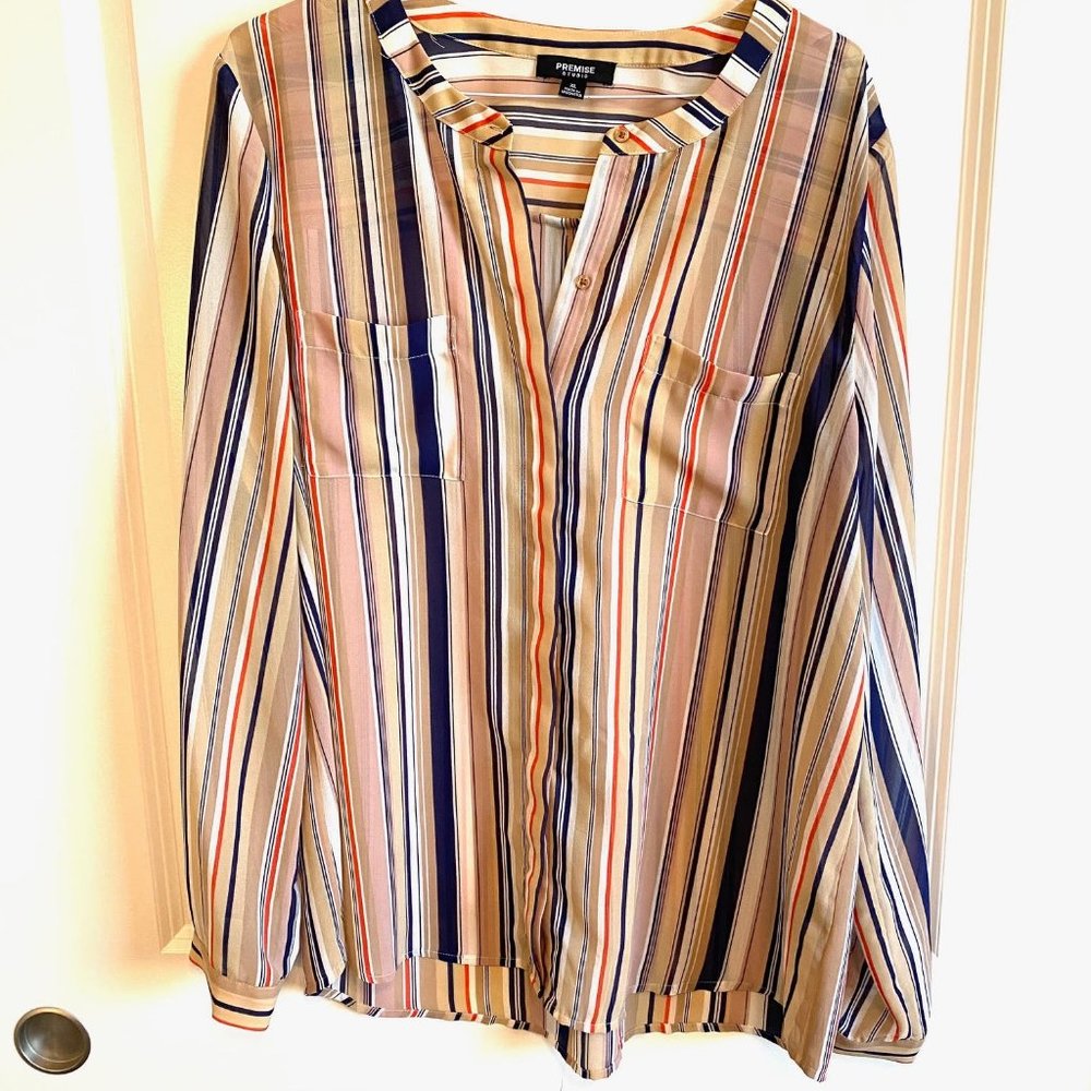Striped sheer blouse